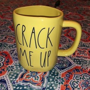 New Rae Dunn Yellow Crack Me Up Mug